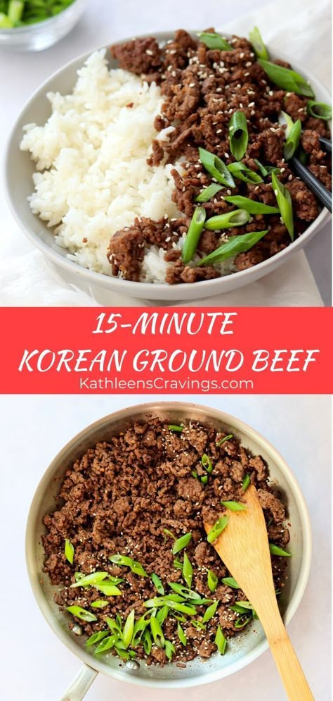 Ground Beef Bowls, Korean Sauce, Korean Ground Beef, Ketogenic Recipes Dinner, Dinner Recipes With Ground Beef, Healthy Ground Beef, Ground Beef Recipes Healthy, Beef Bowls, Recipes With Ground Beef