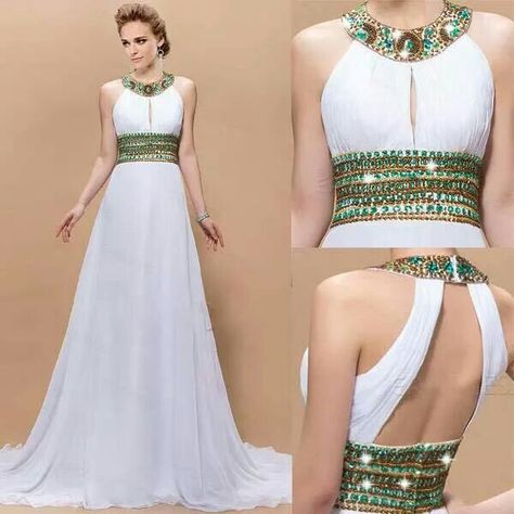 Beautiful Egyptian Dress, Egyptian Fashion, Fashion Gowns, Beaded Prom Dress, Backless Prom Dresses, Fantasy Dress, Fancy Dresses, Dream Dress, Night Dress