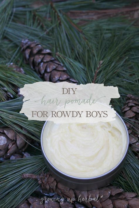 DIY Hair Pomade For Rowdy Boys | Growing Up Herbal | Get this recipe for all-natural homemade hair pomade for medium and firm hold. Your favorite guy will love it! Diy Hair Pomade, Coffee Facial, Homemade Hair, Homemade Lotion, Home Remedies For Hair, Luscious Hair, Homemade Hair Products, Hair Pomade, Diy Hair Care