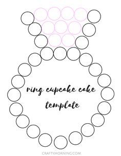 Here’s a cute and cheap way to have an engagement/wedding cake! Use only cupcakes and arrange them to look like a diamond ring. Frost 9 cupcakes pink and 26 a mint green color then add sprinkles. Write the couple’s name in the middle on a piece of cardboard or poster board. I love it! (Made … Ring Cupcake Cake, Ring Cupcake, Cupcake Template, Engagement Cupcakes, 50th Wedding Anniversary Cakes, Cupcakes Pink, Engagement Party Planning, حفل توديع العزوبية, Fiesta Cake