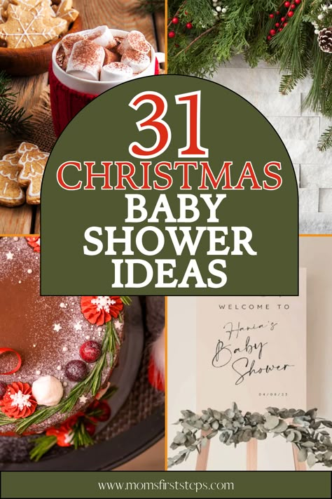 Planning a Christmas themed baby shower? Our list of 31 Christmas baby shower ideas will inspire you to plan the perfect day. From baby shower decorations, to baby shower invitations, to everything you need for a winter baby shower, our list has it all. Ideal for those planning a Christmas themed baby shower and looking for baby shower decoration ideas. Christmas Theme Baby Shower Ideas Boy Blue, Christmas Baby Shower Table Decor, Baby Shower In December Ideas, Christmas Themed Baby Shower Ideas Girl, Christmas Baby Girl Shower Ideas, Christmas Themed Baby Shower Ideas Boy, Christmas Theme Baby Shower Ideas Girl, Baby Shower Food Winter, Christmas Baby Shower Ideas For Boys