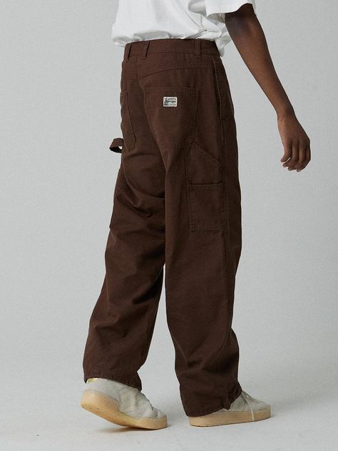 This is a comfortable and trendy pants by MAGOODGAN that is made out of high quality cotton 100% fabric. With unique design detail and trendy mood, it will stand out from your casual daily outfit. 
- Single tuck detail on the waist- Adjustable string on the hem- Wide unisex silhouette- Soft texture through washing process Brown Linen Pants Men, Cool Mens Pants, Baggy Pants Men Outfit, Types Of Pants Men, Brown Dress Pants Men, Outfit Mens Aesthetic, Men Clothing Styles Casual, Men’s Casual Fashion, Men Pants Style