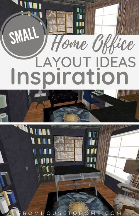 8 Small Home Office Layout Ideas (In A 10&#8242; x 10&#8242; Room) | Decorating Small Spaces How To Arrange Office Furniture, Office Design Layout Floor Plans, Home Office Layout Ideas, Home Office Design Layout, Small Home Office Layout, Home Design Programs, Office Layout Ideas, Desk Arrangements, Office For Two