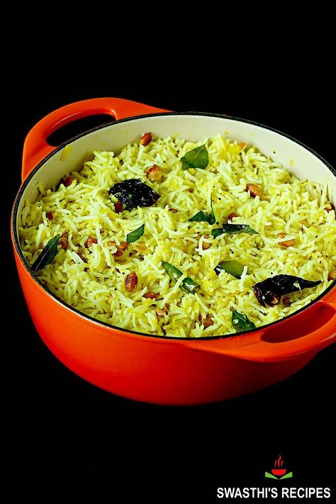 Mango Rice Recipe | Mamidikaya Pulihora - Swasthi's Recipes Homemade Ham Glaze, Mango Rice Recipe, Mango Rice, Variety Rice, Indian Dinner Recipes, Indian Rice Recipes, Indian Dinner, Indian Rice, Easy Rice Recipes