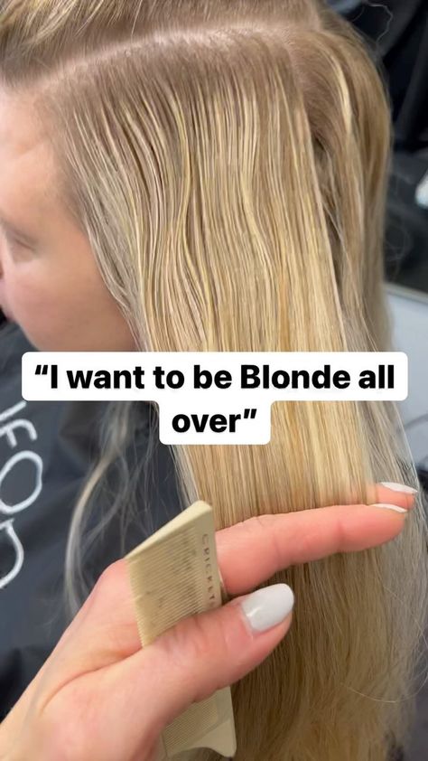 All Over Blonde Vs Highlights, Blonde Balayage Vs Highlights, Baby Lights Vs Highlights, Growing Out Highlights, Full Head Babylights Blonde, Babylights Vs Highlights, Balayage Vs Babylights, Grown Out Blonde Hair, Blonde Dimensional Hair