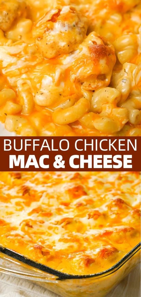 Buffalo Mac N Cheese Recipe, Chicken Mac And Cheese Recipe, Baked Pasta Recipe, Buffalo Chicken Mac And Cheese, Buffalo Mac And Cheese, Chicken Buffalo, Chicken Mac And Cheese, Buffalo Chicken Recipes, Buffalo Chicken Pasta