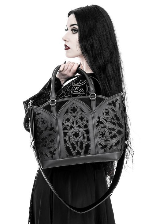 Unleash your dark and mysterious side with our goth catacombs black handbag. crafted with impeccable attention to detail, this hauntingly beautiful accessory is designed to complement your unique style. explore the depths of darkness and embrace your inner gothic essence with this must-have fashion statement. Goth Queen, Unique Clothes, Arched Windows, Gothic Architecture, Rave Wear, Jewelry Choker, Timeless Accessories, Gift List