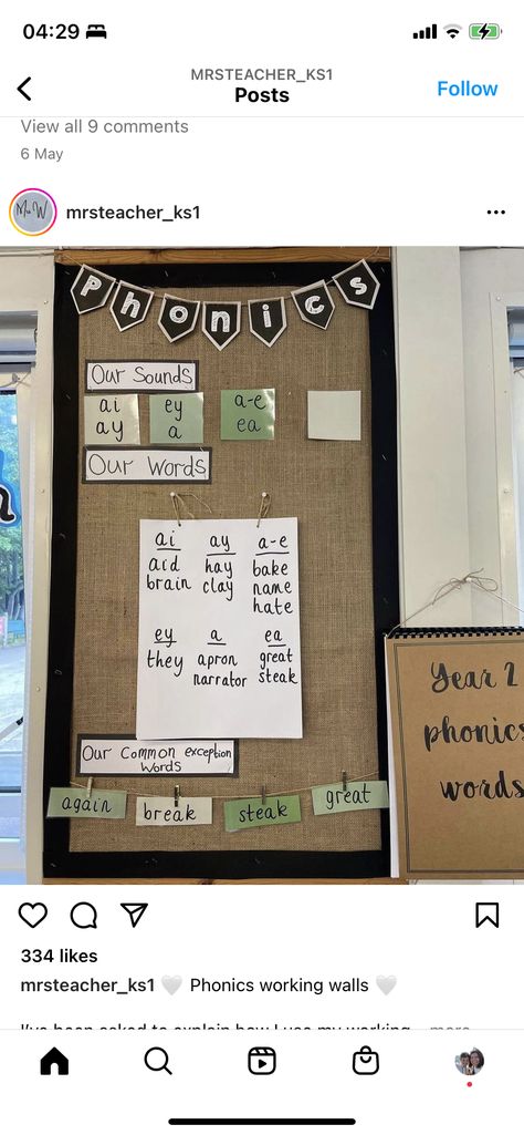 Phonics Classroom Display, Phonics Working Wall, Year 1 Phonics Display, Phonics Board Display, Year 2 Display Ideas, Literacy Display Eyfs, Neutral Display Classroom, Ks1 Continuous Provision Classroom, Phonics Wall Display Classroom