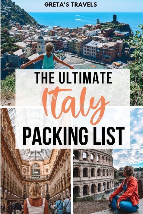 Heading to Italy soon and not sure what to pack? This Italy packing list covers all the essentials you need! From useful travel accessories to clothing recommendations, it covers everything you need to pack for a trip to Italy. #italy #italypackinglist #packinguide #italytravelguide #italytraveltips #traveltips What To Pack For Italy, Italy Packing, Italy Packing List, Pack For A Trip, Ultimate Packing List, 10 Essentials, Trip To Italy, Italy Trip, Italy Travel Tips