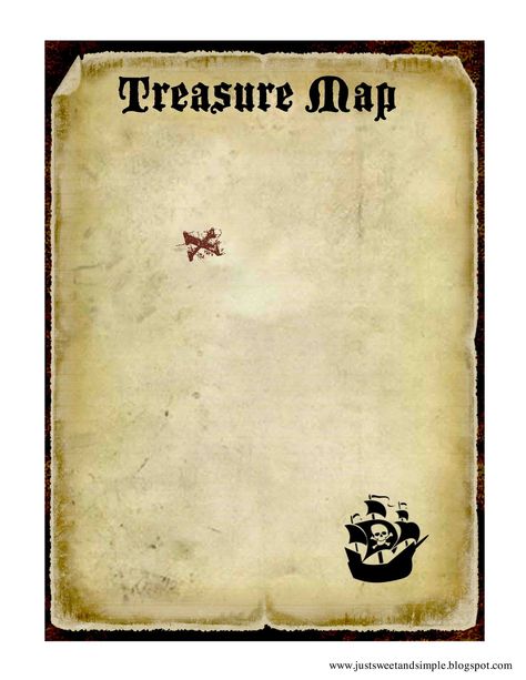 free printable treasure map for pirate party Old Pirate, Kids Pirate Party, Double Birthday Parties, Pirate Party Invitations, Pirate Map, Pirate Books, Pirate Treasure Maps, Map Template, Pirate Theme Party