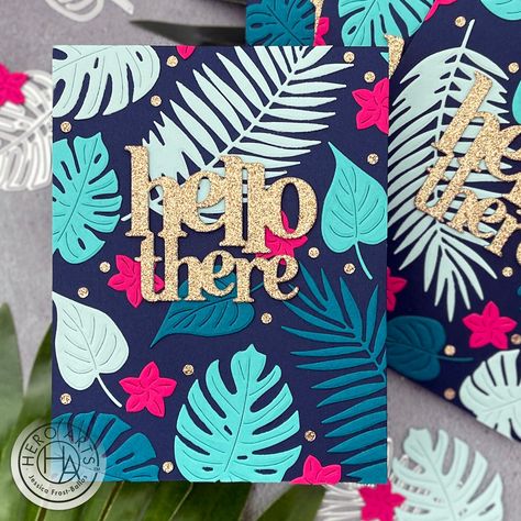 Tropical Cards, Hero Arts Cards, Glitter Cards, Glitter Paper, Holiday Catalog, Hero Arts, Card Tags, Flower Cards, Ugly Christmas