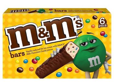 M&m Ice Cream, Mars Chocolate, Ice Cream Bars, Peanut Candy, Ice Cream Cookie Sandwich, Milk Chocolate Candy, Vanilla Milk, Junk Food Snacks, Grocery Foods