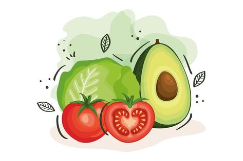 set of fresh and healthy vegetables vector illustration design Healthy Food Cartoon, Healthy Food Illustration, Drinks Illustration, Vegetable Cartoon, Vegetable Illustration, Saving Strategies, Food Cartoon, Money Saving Strategies, Mood And Tone