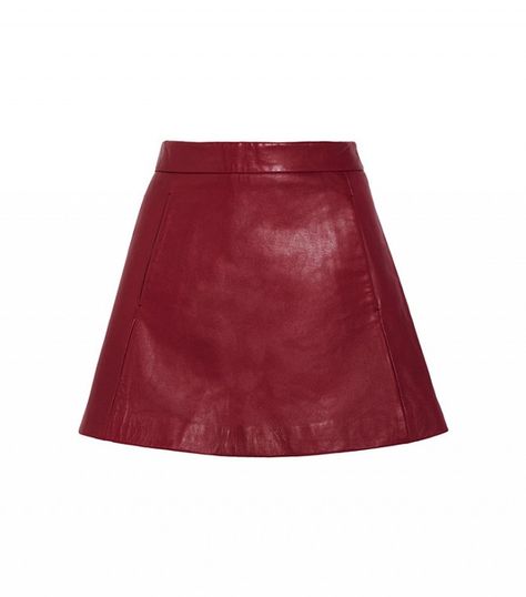 GANNI Leather Mini Skirt California Wardrobe, Red Leather Mini Skirt, Skirt Png, Mini Leather Skirt, Red Leather Skirt, Leather Miniskirt, Short Leather Skirts, Skirts Red, Pocket Skirt