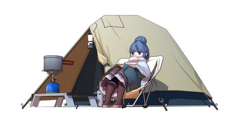 Shima Rin (Yuru camp) by Quest Clear Anime Camping, Lego Camping, Istp Characters, Camping Journal, Game Ideas, Camping Art, Aesthetic Anime, Outdoor Gear, Digital Painting