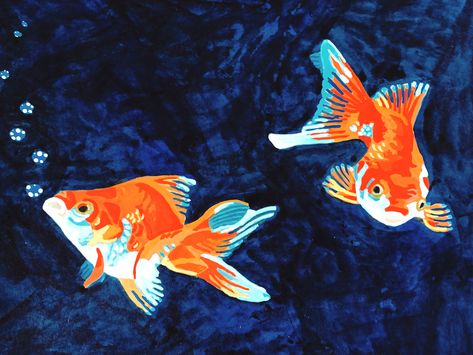 Goldfish Art Illustrations, Painted Goldfish, Goldfish Aesthetic, Goldfish Illustration, Goldfish Drawing, Goldfish Wallpaper, Goldfish Painting, Goldfish Art, Sweet Drawings