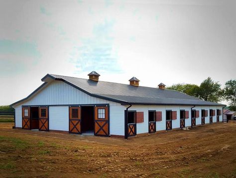 Grand Sierra Equine Facility in KY | Barn Pros Equine Stables, Dream Barn Stables, Equine Barns, Prefab Barns, Barn Layout, Barn House Kits, Diy Horse Barn, Horse Barn Ideas Stables, Barn Stalls