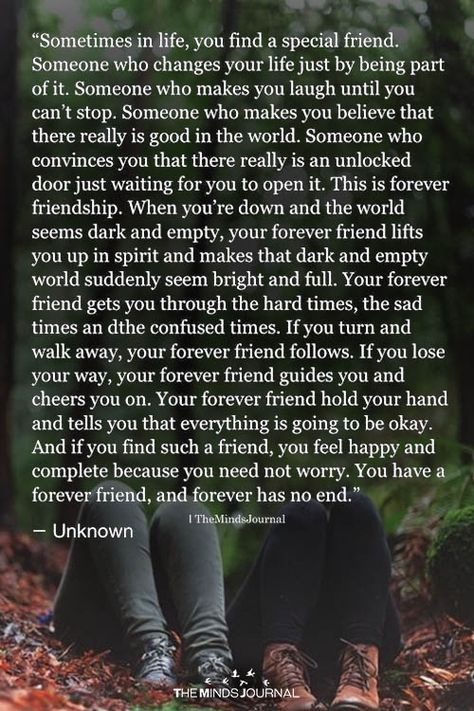 Sometimes In Life, You Find A Special Friend - https://themindsjournal.com/sometimes-in-life-you-find-a-special-friend/ Quotes True Friends, Deep Friendship Quotes, Quotes Loyalty, Special Friendship Quotes, Quotes Distance, Best Friend Quotes Meaningful, Special Friend Quotes, True Friends Quotes, Short Friendship Quotes