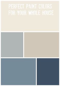 Whole House Paint Palette, House Paint Palette, Natural Living Room, Exterior Modern, Perfect Paint Color, House Color Schemes, 아파트 인테리어, Interior Paint Colors, Shades Of Gray