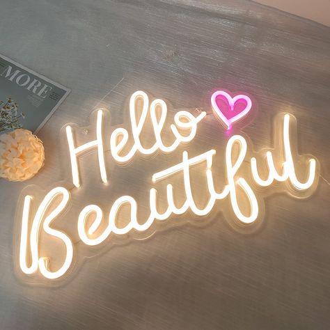 Beautiful Neon Sign, Sign For Room, Cute Pink Heart, Youre Like Really Pretty, Salon Signs, Beauty Room Decor, Dream Symbols, Light Up Signs, Word Signs