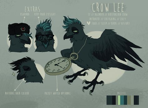 Anthro Crow, Crow Fursona, Concept Art Creature, Crow Character, Crow Drawing, Crows Drawing, Cursed Emojis, Ghost And Ghouls, Crows Ravens