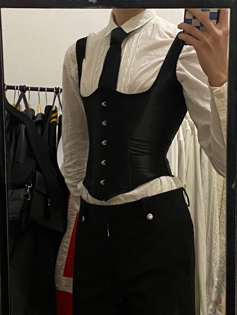 #fashion #mensfashion #autumnfashion #fallfashion #style #styleinspo #outfit #outfitinspo #autumnoutfit #falloutfit #ukfashion #londonfashion #ootd #thrifted #vintage #fashion2022 #aw22 #corset #menscorset #suit #blacktie Quality Outfits, Oc Stuff, Corset Outfit, Queer Fashion, Poker Chips, Prom Outfits, Swaggy Outfits, Mode Inspo, Fancy Outfits