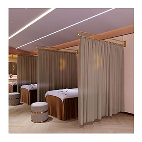 Spa Room Divider Wall Dividers, Hair Salon Room Divider Ideas, Salon Curtain Dividers, Partition Curtain Room Dividers, Salon Room Divider Ideas, Partition Curtain Ideas, Salon Partition Ideas, Salon Divider Ideas, Curtain Divider Ideas