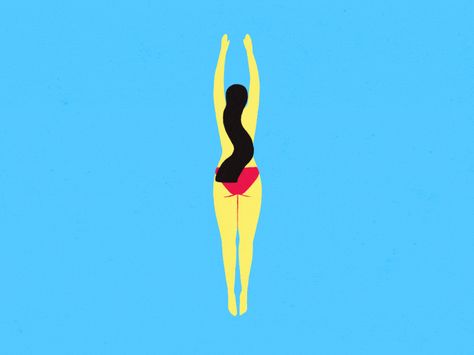 Swimmer swim cycle bikini woman hair water wave swim swimmer Swimming Animation, Dribbble Illustration, Swimming Gif, Swimming Cartoon, Swimming Design, Friday Dance, Butterfly Stencil, Hair Water, Woman Hair