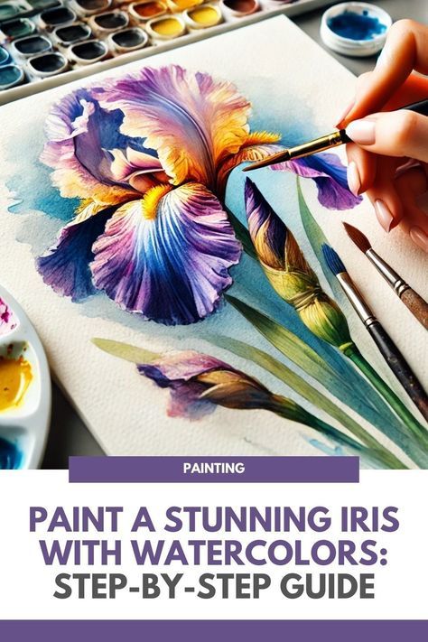 Learn how to paint a beautiful iris with watercolors in our detailed step-by-step guide. This tutorial covers everything from selecting the right materials to mastering watercolor techniques for creating vibrant and realistic flower paintings. Whether you're a beginner or an experienced artist, this guide will help you bring the delicate beauty of an iris to life on your canvas. Discover the joy of watercolor painting and create stunning botanical art with our expert tips and techniques... Watercolor Flowers Tutorial Step By Step, Botanical Watercolor Tutorial, Watercolor Tutorial Beginner, Master Watercolor, Beginners Art, Hello How Are You, Realistic Watercolor, Paintings Tutorials, Let's Make Art