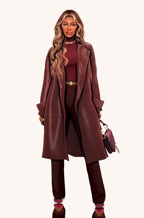 vanilla girl lookbook ♡ Sims 4 Cc Leather Trench Coat, Sims4 Cc Turtleneck, Coats Sims 4 Cc, Ts4 Winter Clothes Cc, The Sims 4 Cc Fall Clothes, Sims 4 Blazer Accessory, Sims 4 Professional Clothing, Sims 4 Cc Coat Accessory, Sims 4 Lookbooks Cc Winter