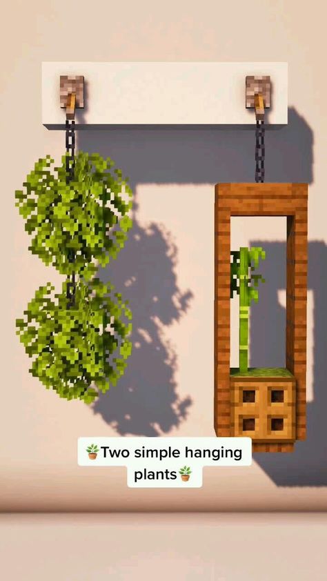 Small Dog House Minecraft, Minecraft Empty Space Ideas, Minecraft Wall Light, Minecraft Cute Decorations, Minecraft Bus Stop, Minecraft Hanging Plant, Minecraft Lighting Ideas Indoor, Minecraft Balcony Ideas, Minecraft Door Design