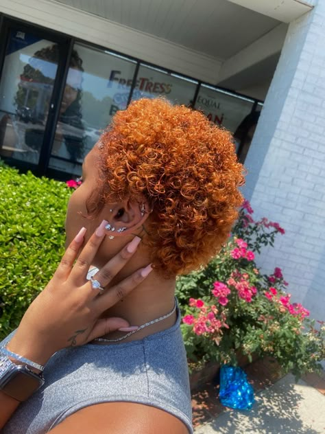 Short Tinted Hair For Black Women, 4c Big Chop, Big Chop Natural Hair, Curly Hair Color, Finger Waves Short Hair, Short Dyed Hair, Short Natural Curly Hair, Pixie Haircut Ideas, Short Shaved Hairstyles