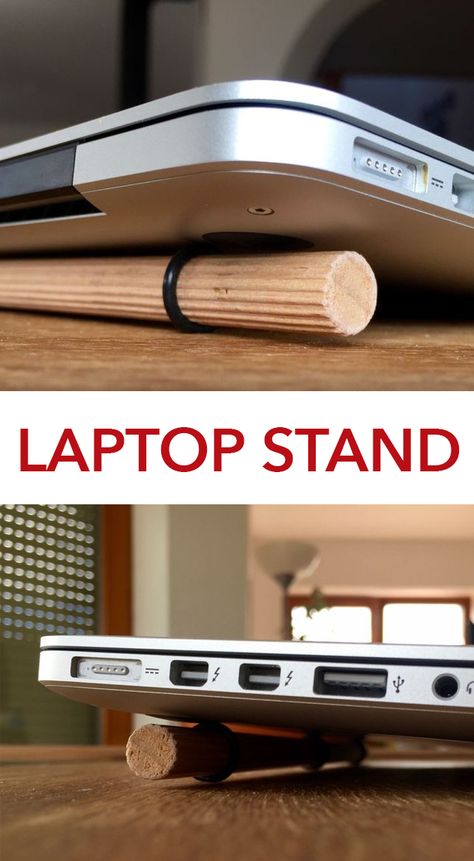 Make an easy stand for your laptop. Diy Laptop Stand, Diy Furniture Repair, Tech Projects, Cooler Stand, Editing Videos, Diy Laptop, Life Hacks Computer, Laptop Cover, Wood Projects That Sell