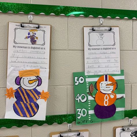 Loving these #clemson themed snowman disguise projects.⁠ -⁠ -⁠ -⁠ -⁠ -⁠ #football #collegefootball #nationalchampionship #clemsontigers #sports #tigers #gotigers #clemsonfootball #gameday #ncaa  #education #school #instadaily #photooftheday #earlylearning #purple #orange #schoolproject #snowmandisguiseproject Snowman Disguise Project, Disguise A Snowman, Clemson Football, College Games, College Game Days, Library Art, Future Teacher, School Craft, Education School