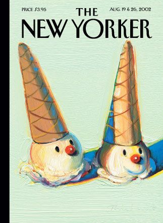 Thiebaud has the done cover for almost every New Yorker food issue including this one from 2002. Magazines Cover, The New Yorker Magazine, New Yorker Magazine, Wayne Thiebaud, New Yorker Covers, Cover Magazine, Dorm Posters, Ice Cream Cones, Vintage Magazine