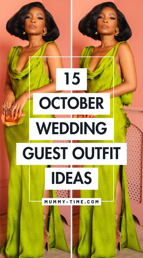 🍂 Finding the perfect ensemble for a fall wedding just got easier with our October Wedding Guest Outfit Ideas! Think of warm layers, rich colors, and the perfect blend of style and comfort. Whether you're headed to a rustic outdoor wedding or a chic indoor event, these outfits will have you looking your best. Get inspired by these trendy and timeless October Wedding Guest Outfit Ideas and shine at your next event! ✨👗 Guest To Wedding Outfit, Wedding Event Outfits For Guest, Evening Formal Wedding Attire Guest, Wedding Guest Outfit No Heels, Vegas Wedding Dress Guest, A Line Guest Wedding Dress, Polka Dot Wedding Guest Outfit, Wedding Reception Outfits Guest, Trendy Wedding Outfits For Guests