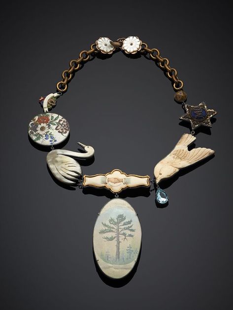 Grainne Morton, Found Object Jewelry, Art Jewelry Contemporary, Assemblage Jewelry, Bird Pendant, Tree Necklace, Unusual Jewelry, Tree Pendant, Jewelry Images