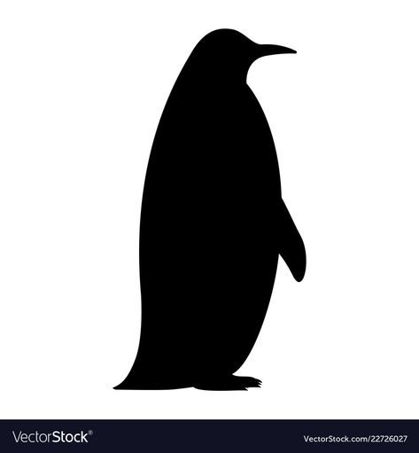 Penguin Black And White, Side View Profile, Penguin Silhouette, Penguin Vector, Conceptual Artwork, Black Silhouette, Applique Patterns, Scroll Saw, Side View