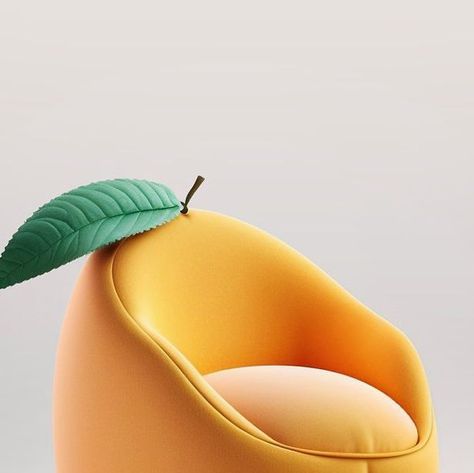 Fruit Furniture Design, Fruit Living Room, Furniture That Looks Like Food, Fruit Interior Design, Dietitian Office Design, Fruit House Decor, Food Themed Furniture, Fruit Couch, Food Shaped Decor