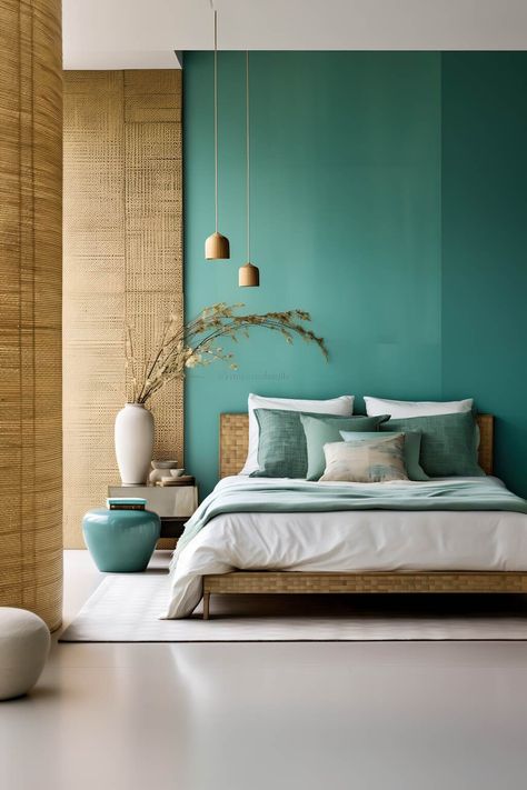 20 Mesmerizing Teal Bedroom Ideas For 2023 Light Teal Bedroom, Teal Blue Bedroom, Teal Bedroom Designs, Teal Bedroom Decor, Guest Bedroom Office, Teal Rooms, Simple Bed Designs, Turquoise Room, Bedroom Turquoise