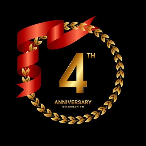 4th anniversary logo design with laurel ... | Premium Vector #Freepik #vector #4-anniversary #4th-anniversary #4-years #year Anniversary Logo Design, 4 Anniversary, 4 Year Anniversary, Ribbon Logo, Ads Design, Anniversary Logo, Banner Ads Design, 4th Anniversary, Logo Gallery