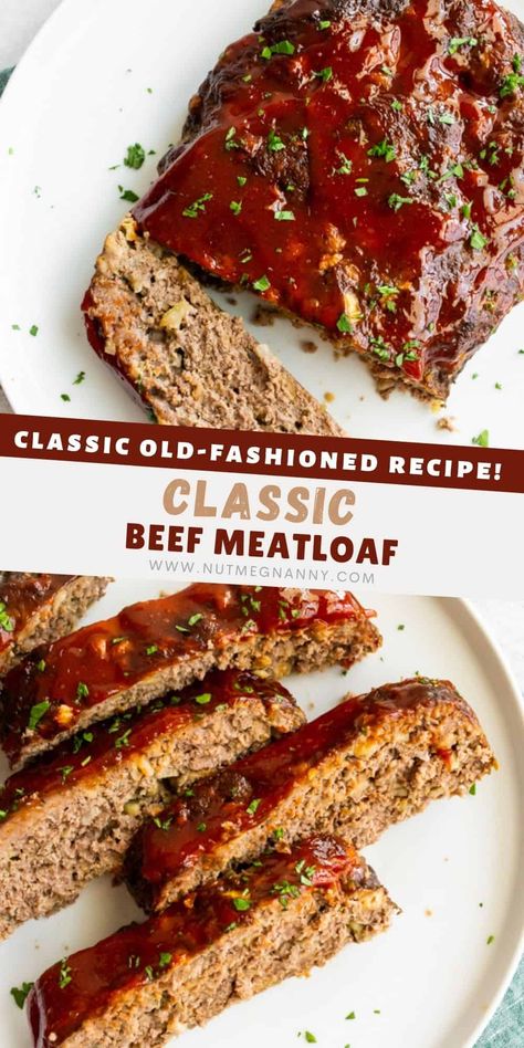 If you're looking for the BEST old-fashioned classic beef meatloaf I have you covered with this family favorite recipe. It's packed full of flavor and topped with a lightly sweetened ketchup mixture. Trust me, you'll love this simple meatloaf recipe! Simple Meatloaf Recipe, Simple Meatloaf, Beef Meatloaf Recipes, Meatloaf Topping, Slow Cooker Italian Beef, Beef Meatloaf, Classic Meatloaf Recipe, Dinner Favorites, Meat Casserole