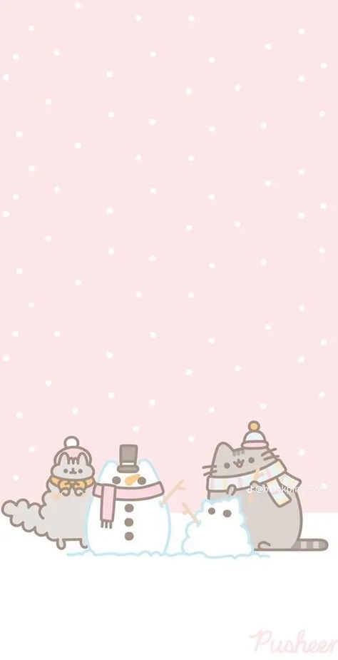 Stormy Pusheen, Pusheen Christmas Wallpaper, Pusheen Christmas, Pusheen Stormy, Pink Pusheen, Cute Pink Christmas, Christmas Wallpaper Iphone Cute, Pusheen Cute, Cat Background