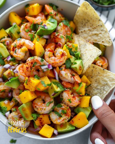 Mango Avocado Shrimp Salad Mango Avacoda Salad, Mango Shrimp Salad, Avocado Shrimp Salad, Avocado Shrimp, Shrimp Avocado Salad, Parmesan Chicken Wings, Garlic Parmesan Chicken Wings, Coleslaw Salad, Pasta Salad Dressing