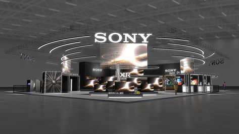 SONY@AWE2022 on Behance Exhibition Stand, Booth Design, Design Set, Set Design, Exhibition Design, Photo Booth, Neon Signs, Branding, Illustrations