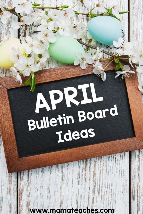 April Bulletin Board Ideas - Mama Teaches April Bulletin Board Ideas For School, April Bulletin Board Ideas, Christian Easter Bulletin Board Ideas, Easter Church Bulletin Boards, Poetry Bulletin Board, Christian School Bulletin Boards, Religious Bulletin Boards, April Bulletin Boards, Writing Bulletin Boards