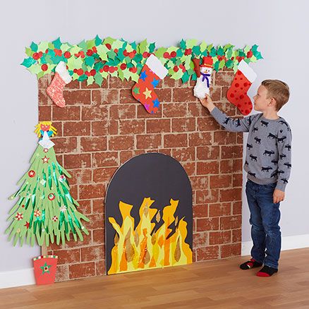 Christmas Fireplace and Hearth Crafts By Month, Classroom Christmas Decorations, Christmas Classroom Door, How To Blog, Christmas Bulletin, Cosy Christmas, Fireplace Hearth, Office Christmas Decorations, Christmas School