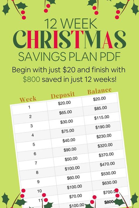 12 Week Christmas Savings Plan With Printable PDF Christmas Savings Plan Biweekly, 26 Week Savings Plan, Savings Plan Biweekly, Savings Plan Printable, Saving Money For Christmas, Christmas Savings Plan, Medication List, Organizational Tips, Saving Challenges