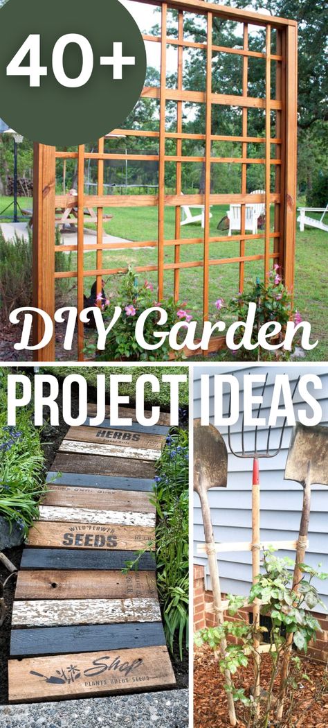 Outdoor ideas low budget. These DIY garden ideas are cheap and easy. This list of DIY garden projects are simple and can be done in a weekend. Get creative and have fun with these DIY garden projects for your outdoor space. Upgrade your backyard with these DIY outdoor projects: garden decor, DIY garden furniture tutorials, ideas for garden paths and DIY fences. There are even unique planter ideas for container gardening. Make budget friendly DIY garden trellis and DIY vertical planters. Outdoor 2x4 Projects, Diy Garden Patio Ideas, Quick Garden Ideas Easy Diy, Unique Garden Sheds, Cheap Garden Diy, Easy Diy Yard Projects, Easy Landscape Ideas Backyard, Cute Gardening Ideas, Diy Backyard Patio Designs