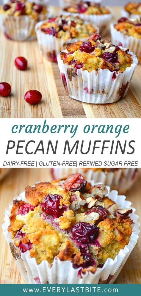 Cranberry Orange Desserts, Cranberry Recipes Healthy, Cranberry Nut Muffins, Low Sugar Dinners, Muffins Paleo, The Boiled Egg Diet, Orange Dessert, Pecan Muffins, Paleo Muffins